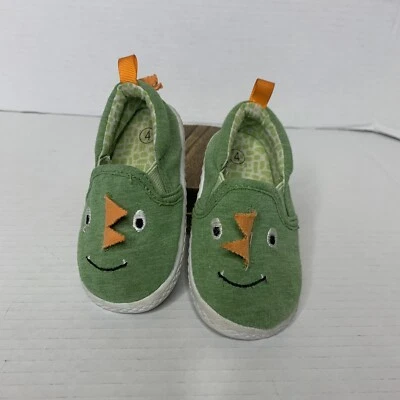Zapatos sin cordones de dinosaurio para bebés/niños pequeños talla 4, zapatos de dinosaurio verde bebé niño Foto 1 de 4