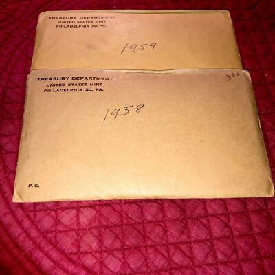 1958, 1959 SILVER Proofs Sets, Unopened Envelopes. - Image 1 of 2