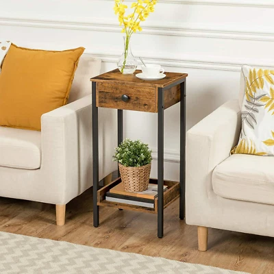 Tall Nightstand Bedside Table with Drawer End Table Telephone Table Side Table - Image 1 of 4