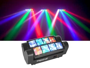 Rockville Spyder LED (8) Beam Moving Head Motorized DMX DJ/Party/Club Pro Light - Picture 1 of 12