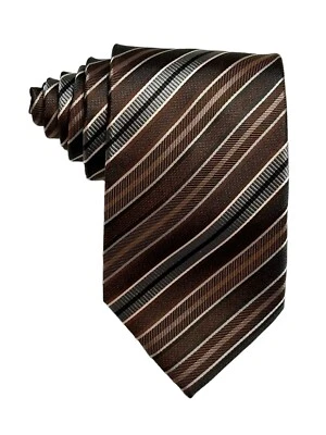 Corbata a rayas de diseñador 100 % seda hecha a mano Farentino Ferre para hombre 61" x 3,75" Foto 1 de 3