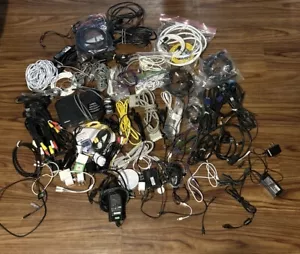 HUGE 100+ Lot CABLES, POWER CORDS PHONE CHARGERS COMPUTER CABLES PHONES READ! - Picture 1 of 20