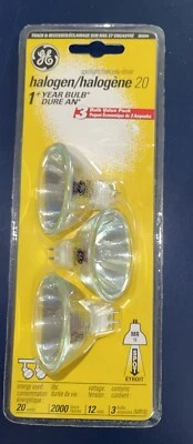 GE Halo Spotlight 20 Watts Spot MR16 12V Bulbs 3-Pack NOS - Image 1 of 2