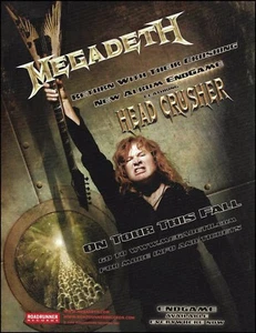 Guitarra Megadeth 2009 Endgame 8 x 11 anuncio Dave Mustaine Angel of Deth Dean - Imagen 1 de 3