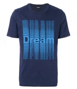 Maglietta DIESEL t-shirt DREAM Size S BLU Taglia S In Puro Cotone Come Nuova - Foto 1 di 7