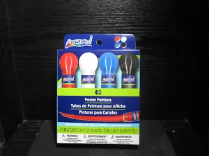 Artskills Washable Poster Paint 4 colored tubes of paint - Red White Blue Black - Picture 1 of 2