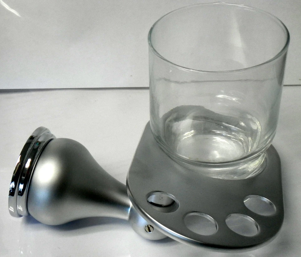 Taymor 04-SCC4705 Aztec Toothbrush and Tumbler Holder, Satin Chrome and Polished - Image 1 of 1