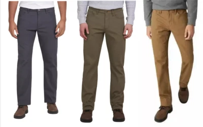 Всепогодные винтажные мужские брюки из флиса с подкладкой из флиса эластичная холщовая подкладка - Изображение 1 из 4