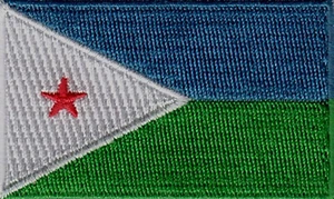Djibouti Flag Embroidered Patches 2.5"x1.5"  iron-on - Picture 1 of 1