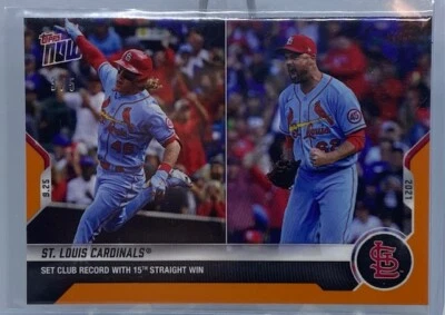 Topps Now St Louis Cardinals 2021 15th Straight Win Club Record #859 naranja 3/5 Foto 1 de 2