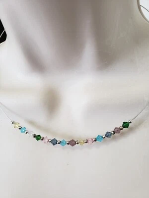 COLLAR TARTA DULCE LIA SOPHIA - TONO PASTEL Y PLATA 15"-18" Foto 1 de 4