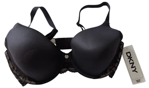 DKNY® Signature Skin Fit to Flex Demi Bra 36DD #453231 Black Lace Lined MSRP $44 - Picture 1 of 10