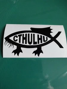 Cthulhu Fish - Funny/Car/Van/Camper/Bike Decal Sticker Vinyl Graphic - Picture 1 of 4