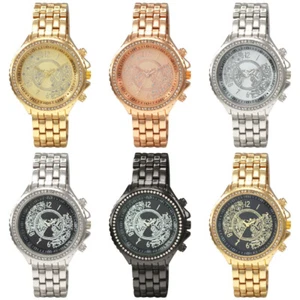 44 mm Montres Carlo Damen Metallband Steine elegante Mode Luxus Armbanduhr - Bild 1 von 26