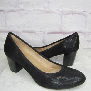 Scarpe donna Naturalizer Naomi nere rettile goffrate N5 comode tacco misura 9M - Foto 1 di 9