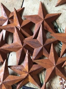 Lot of 25 Rusty Barn Stars Star 3.5 in 3 1/2" Primitive Country 2D Rust Craft - Picture 1 of 5