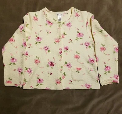Jaqueta Bali Studio House Lounge Top Macia Amarela Rosa Floral S Camisa de Dormir - Imagem 1 de 4