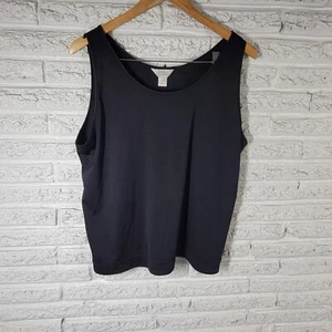 Top para mujer CJ Banks 1X Plus sin mangas negro poliéster cómodo oficina informal - Imagen 1 de 8