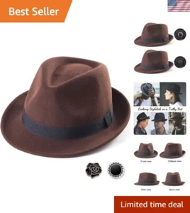 Eleganter Woll Trilby Fedora Hut für Herren - verstellbar & stilvoll - Größe 7 1/4 - Bild 1 von 9