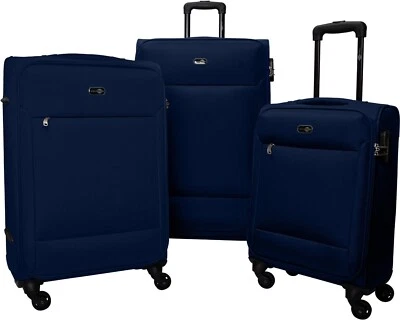 Travel Pal Reise Weich Gepäck Koffer Trolley 3er Set NEAPEL 57/68/79 blau - Bild 1 von 4