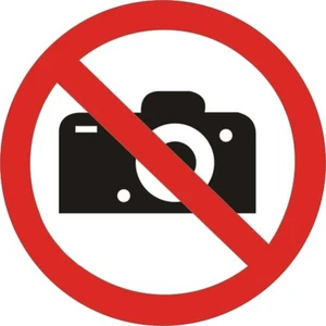 ADESIVO FORMA TONDA "VIETATO SCATTARE FOTO" SEGNALETICA SICUREZZA, DIVIETO - Imagen 1 de 1