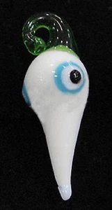 Blue Evil Eye White Green Glass Pendant + Black Cord Necklace + Pouch (B114) - Picture 1 of 2
