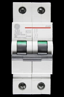 GENERAL ELECTRIC 32 AMP CURVE C 10kA DOUBLE POLE MCB CIRCUIT BREAKER G102 674898