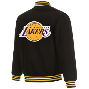 NBA Los Angeles Lakers JH Design Wool Reversible Jacket with Embroidered Logos  - Picture 1 of 6