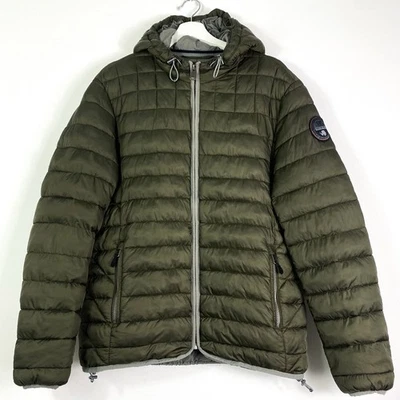 Napapijri Jacke Steppjacke Gr.M Herren Khaki Herrenjacke Logo Herbst Winter - Bild 1 von 4