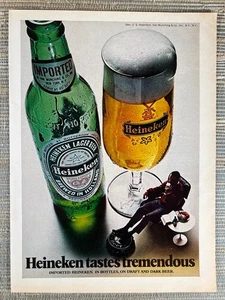 Heineken Lager Beer Imported Holland MCM Knoll Tulip Table 1969 Vintage Print Ad - Picture 1 of 1