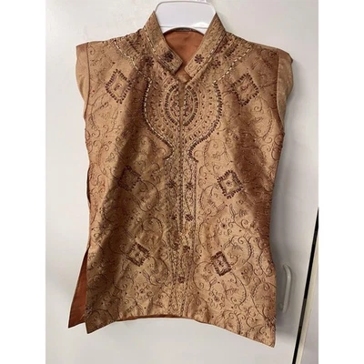 Russet Sherwani Traditional Party Wear TOP ONLY - Image 1 of 2