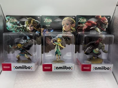 AMIIBO Legend of Zelda Tears of the Kingdom SET Zelda & Ganondorf & Link SEALED - Image 1 of 4