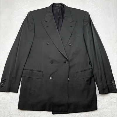 Blazer Canali Para Hombres 40R Negro Lana Doble Pecho Chaqueta Abrigo Deportivo Hecho en Italia Foto 1 de 4