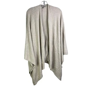 Barefoot Dreams Strickjacke Wns One Size beige drapiert Poncho vorne offen kuschelig Lounge - Bild 1 von 8