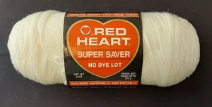 Red Heart Super Saver Yarn,  White, No Dye Lot,  4 Ply Worsted,  8oz Yarn, New - Picture 1 of 4