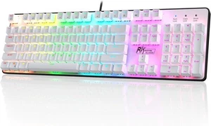 RK920 Full Size Mechanical Keyboard, Rainbow Backlit Gaming Keyboard, 104 Keys W - Picture 1 of 9