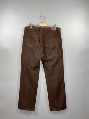 Мужские коричневые вельветовые хлопчатобумажные бамбуковые повседневные итальянские брюки ERMENEGILDO ZEGNA размер 36 - Изображение 1 из 4