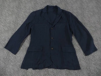 Blazer de lino Etro Milano para hombre mediano sin estructura 3 botones doble ventilación azul Foto 1 de 4