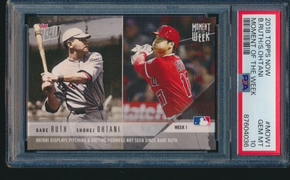 PSA 10 SHOHEI OHTANI/BABE RUTH 2018 Topps Update Moment of the Week RC GEM MINT - Image 1 of 2