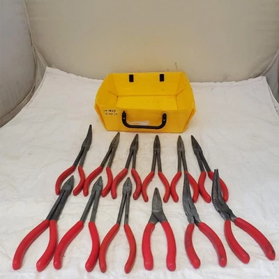 Lot of 12 Snap-on Long Needle Nose Pliers Set LOT-1323 - Image 1 of 4
