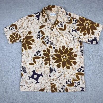 Vintage Duke Kahanamoku Shirt Mens Large Hawaiian Aloha Loop Collar Made USA 60s - Image 1 of 4