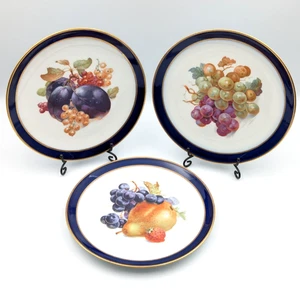 Schumann Arzberg Bavaria Echt Kobalt Obstteller Goldrand 3er Set - 7,5" - Bild 1 von 7