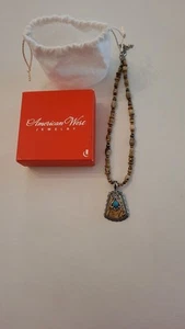 Rare Carolyn Pollack American West Jasper & Turquoise Enhancer Pendant With... - Picture 1 of 12