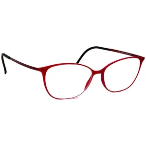 Silhouette Eyeglasses SPX 1590 75 3040 Red Semi Cat Eye Frame Austria 54[]16 145 - Picture 1 of 6
