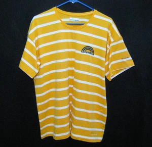Columbia Mujer XL Naranja Rayas Manga Corta Camiseta Omni-Sombra Algodón Top - Imagen 1 de 5