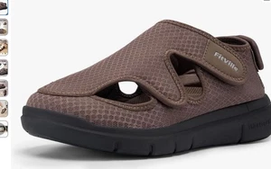 Sandalias FitVille Para Hombres Marrón EasyTop Ajuste Ancho Ajustables para Diabéticos Reino Unido talla 7.5 - Imagen 1 de 5