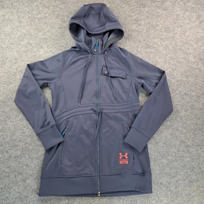Jaqueta Under Armour Mountain MTN feminina cinza média zíper completo cordão com capuz - Imagem 1 de 4