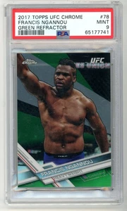 Tarjeta refractor verde UFC cromada Francis Ngannou 2017 Topps 99/99 #78 PSA 9 como nueva - Imagen 1 de 2