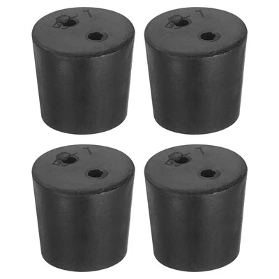 UXCELL 4 Stück 2-Loch Gummistopfen, konische Dichtung Rohrstopfen Stopfen, 27x23x25mm