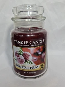 Yankee Candle LUSCIOUS PLUM Housewarmer Large Jar Candle 22 oz NEW - Picture 1 of 3